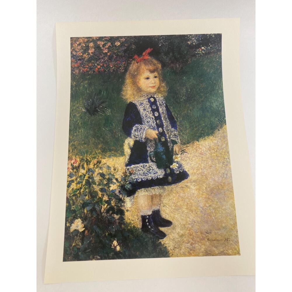 Auguste Renoir, A Girl With A Watering Can, Print, Book Page, Painting